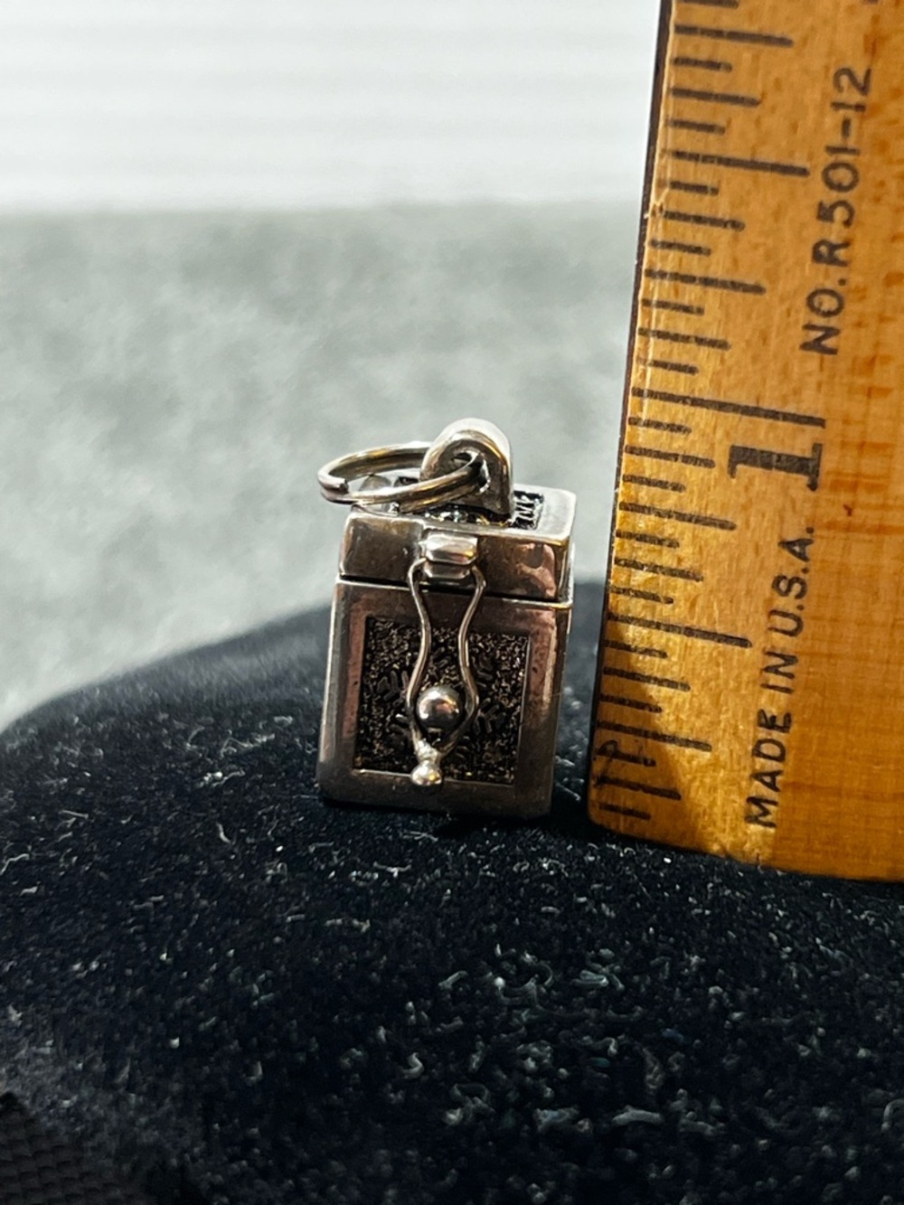 Sterling Silver Box Charm Pendant Necklace - Silver